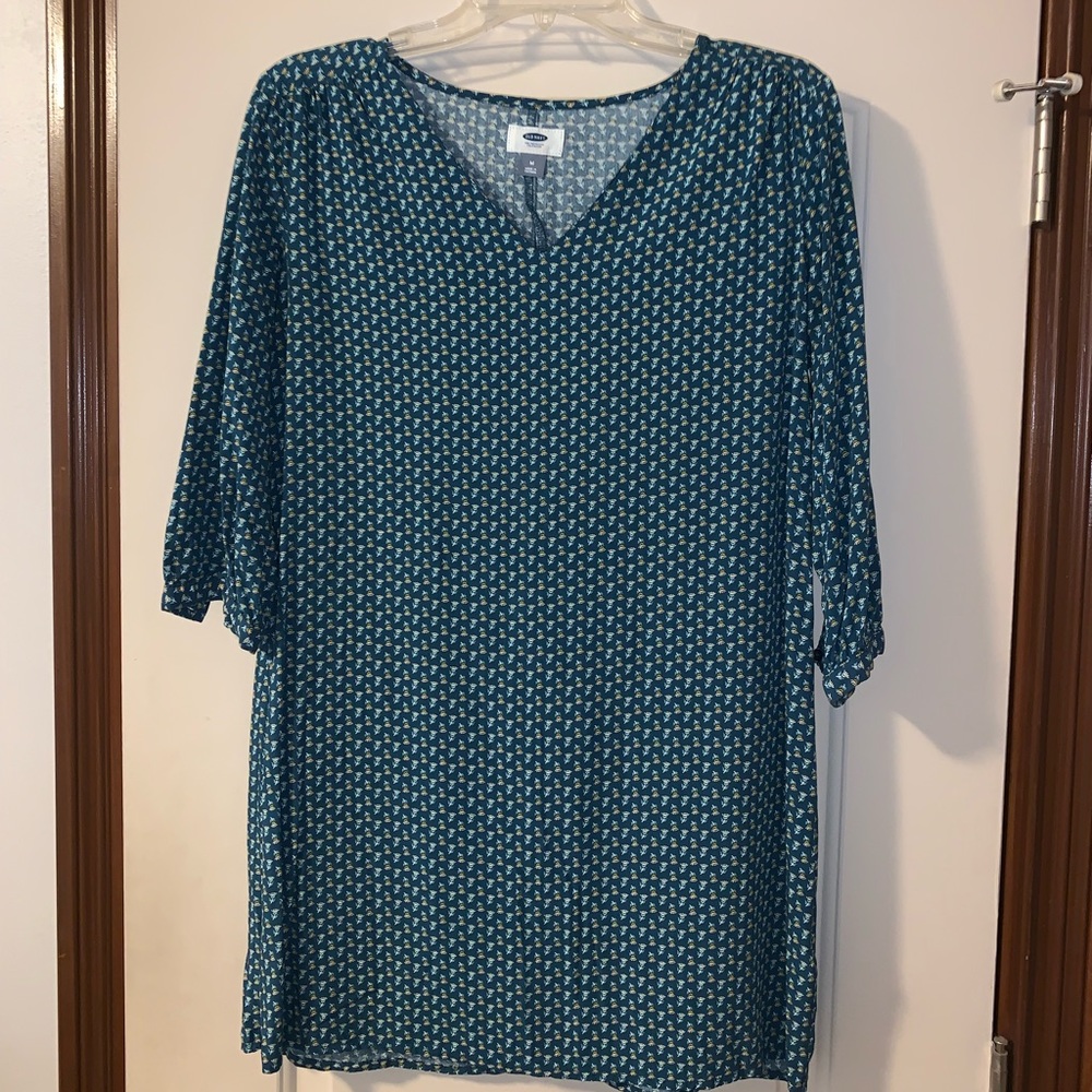 Old Navy Blue Floral T-Shirt Dress